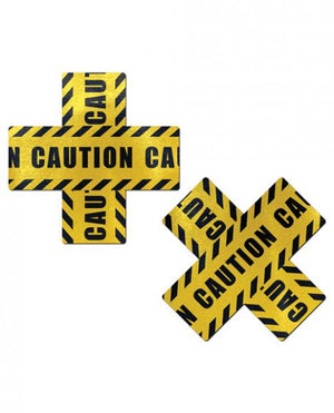 Pastease Caution Cross X Black Yellow Pasties O/S