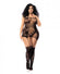 Floral Fishnet Bodystocking Black Qn