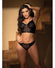 Diamond Mesh Underwire Bustier W/front Hook & Eye Closure & Panty Black S/m