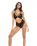 Lace & Mesh Teddy W/front Clasp & Lace Up Back Black S/m