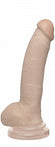 Basix Rubber Works 9 inches Beige Suction Cup Dong