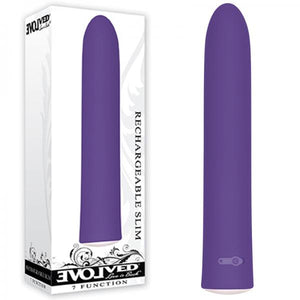 Evolved Rechargeable Slim Vibe 7 Function Waterproof Purple