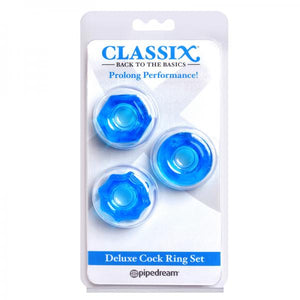 Classix Deluxe Cock Ring Set Blue