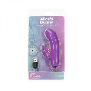 Alices Bunny Rechargeable Bullet With Removable Rabbit Sleeve Purple