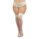 Dreamgirl Plus-size Sheer Thigh-high Stockings With Silicone Lace Top White Queen