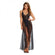 Dreamgirl Stretch Lace Teddy & Sheer Mesh Maxi Skirt With Adjustable Straps & G-string Blacklarge Ha