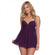 Dreamgirl Stretch Mesh And Lace Babydoll With Underwire Push-up Cups And G-string Plum Large Hanging