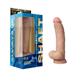 Shaft Vibrating Model C: 9.5 In. Dual Density Silicone Dildo Pine