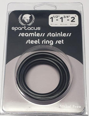 Black Stainless Steel C-ring Set - 1.5 1.75