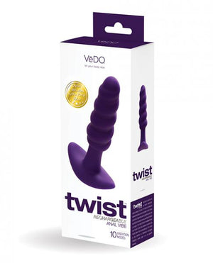 Vedo Twist Rechargeable Anal Plug Deep Purple