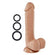 Pro Sensual Premium Silicone Dong Tan 8 inches with 3 C-Rings