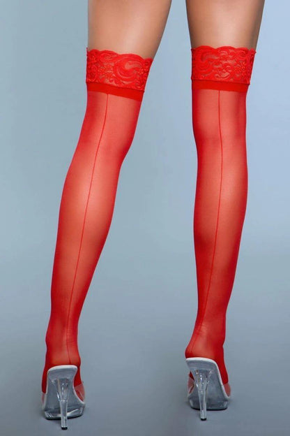 1912 Keep A Secret Thigh Highs Red - Bossy Pearl