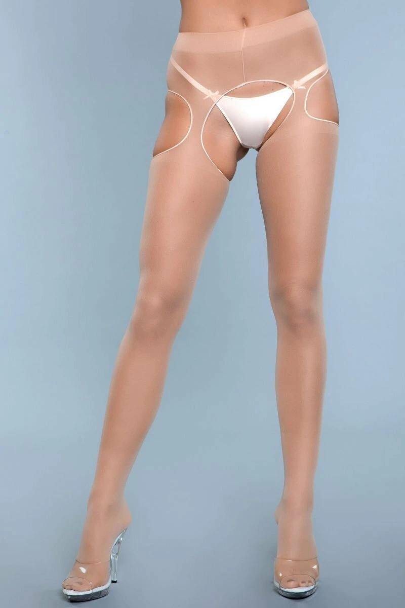 1924 Rare Sight Suspender Pantyhose Nude - Bossy Pearl