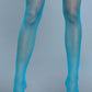 1931 Nylon Fishnet Thigh Highs Turquoise - Bossy Pearl