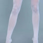 1932 Opaque Nylon Thigh Highs White - Bossy Pearl
