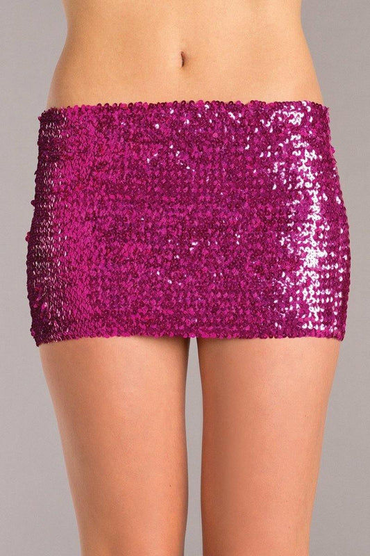 BW1677HP Sequin Skirt - Hot Pink - Bossy Pearl
