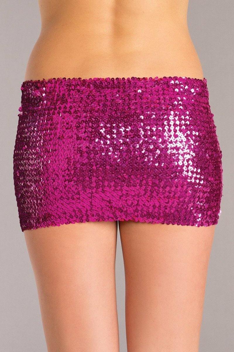 BW1677HP Sequin Skirt - Hot Pink - Bossy Pearl
