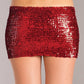 BW1677RD Sequin Skirt - Red - Bossy Pearl