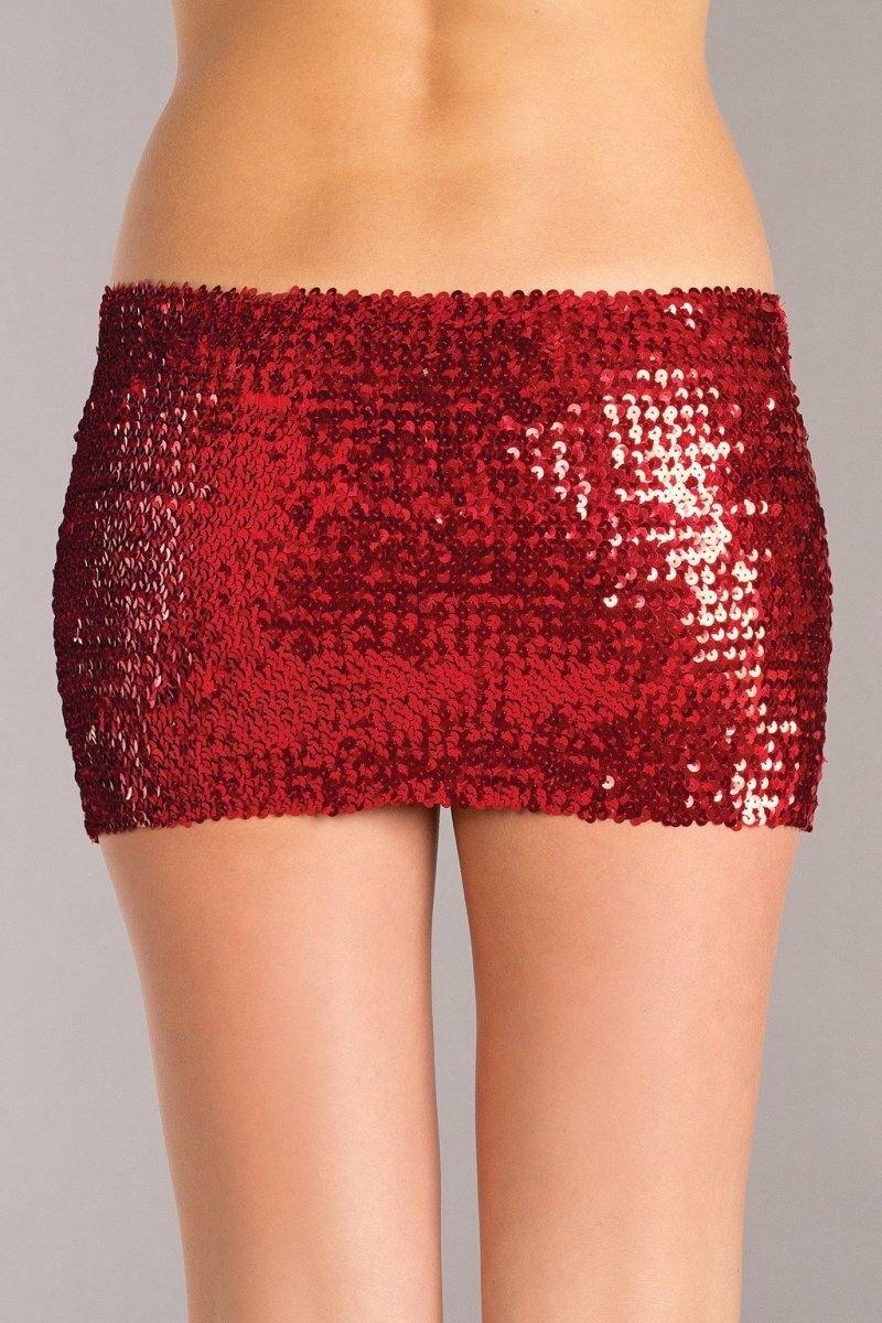 BW1677RD Sequin Skirt - Red - Bossy Pearl
