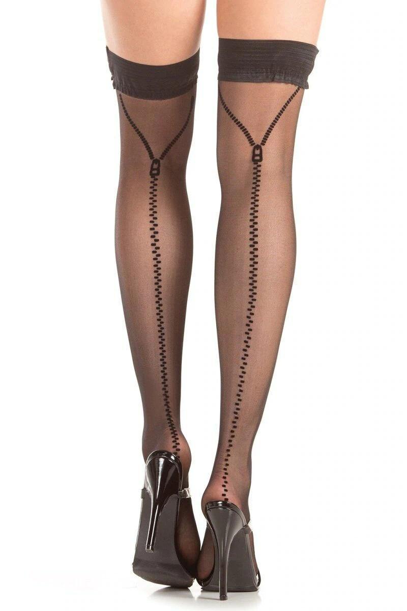 BW787 Zip Me Up Thigh Highs - Bossy Pearl