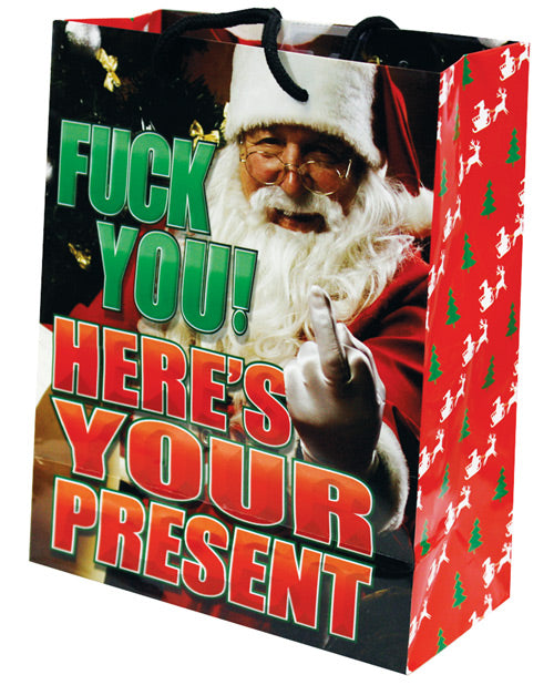 Fuck You Here's Your Present Gift Bag - Santa - Bossy Pearl