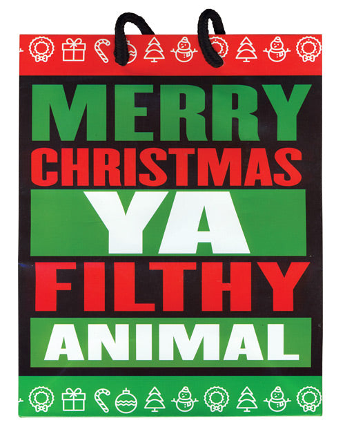 Christmas Ya Filthy Animal Present Gift Bag - Bossy Pearl