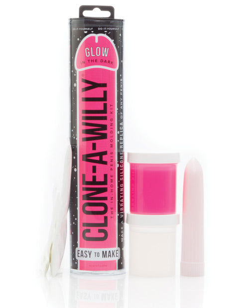Clone-a-willy Kit Vibrating Glow In The Dark - Hot Pink - Bossy Pearl