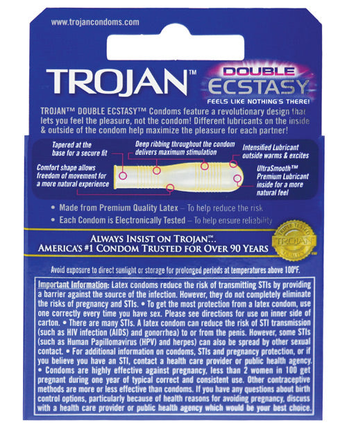 Trojan Double Ecstasy Condom - Bossy Pearl