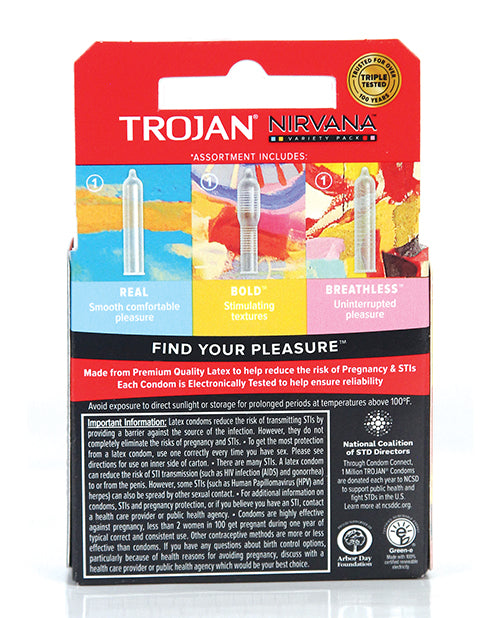 Trojan Nirvana Condom - Pack Of 3 - Bossy Pearl