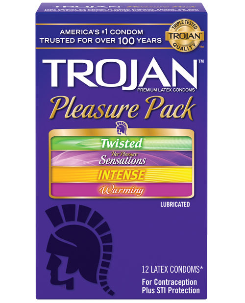 Trojan Pleasure Condoms - Asst. Box Of 12 - Bossy Pearl