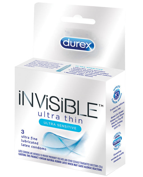 Durex Invisible Ulta Thin Condom - Box Of 3 - Bossy Pearl