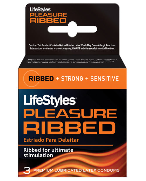 Lifestyles Ultra Ribbed - Box Of 3 - Bossy Pearl