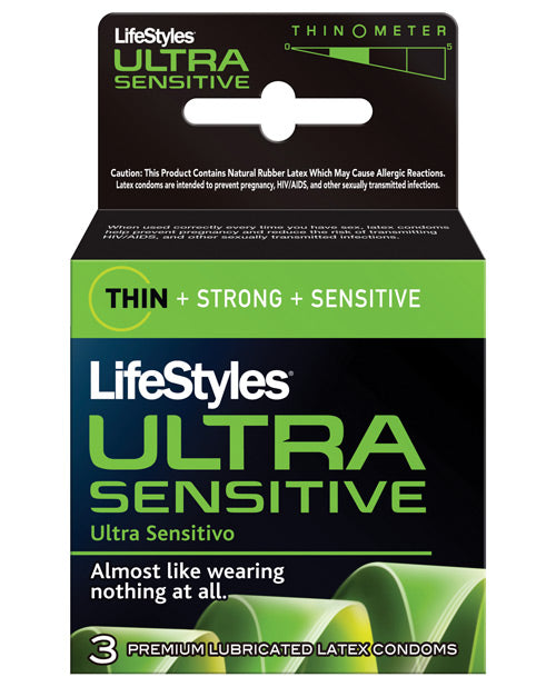 Lifestyles Ultra Sensitive - Box Of 3 - Bossy Pearl