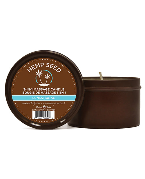 Earthly Body Suntouched Hemp Candle - 6 Oz Round Tin Sunsational - Bossy Pearl