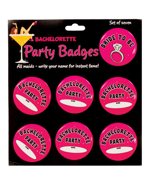 Bachelorette Party Badges - Pack Of 7 - Bossy Pearl