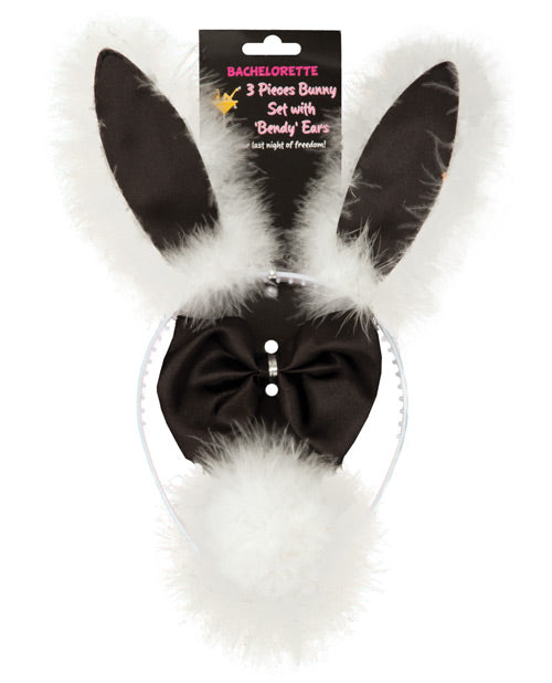 Bachelorette 3 Pc Bunny Set W-bendy Ears - Bossy Pearl