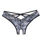 Adore Crush Lace Open Panty Black O-s - Bossy Pearl