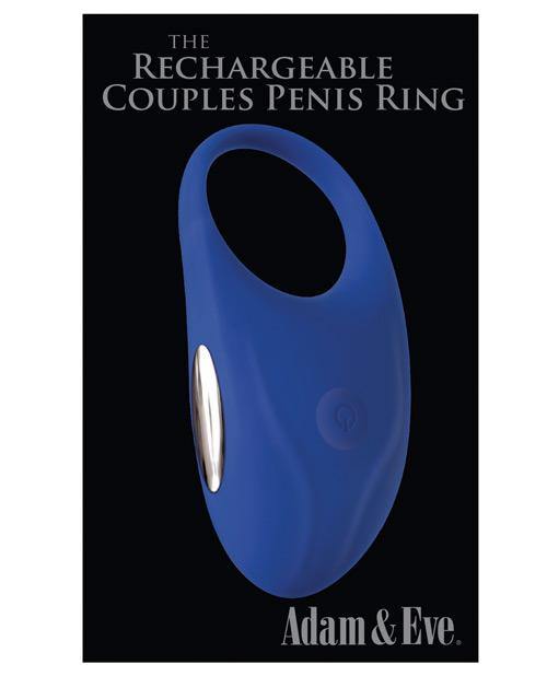 Adam & Eve Rechargeable Couples Penis Ring - Blue - Bossy Pearl