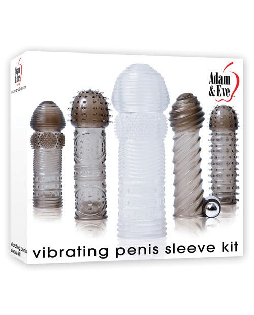 Adam & Eve Vibrating Penis Sleeve Kit - Smoke-clear - Bossy Pearl