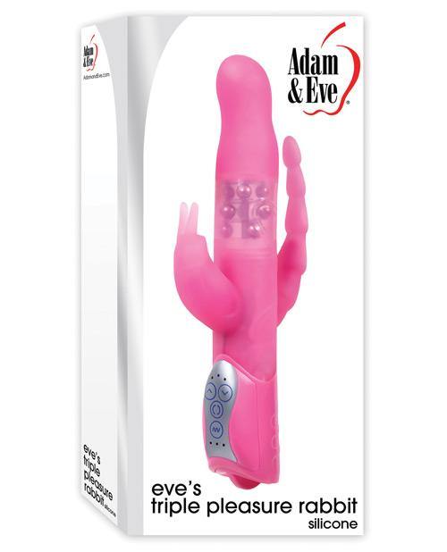Adam & Eve Eve's Triple Pleasure Rabbit - Pink - Bossy Pearl