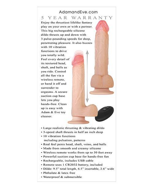 Adam & Eve Adam's Thrusting Dildo W-remote - Flesh - Bossy Pearl