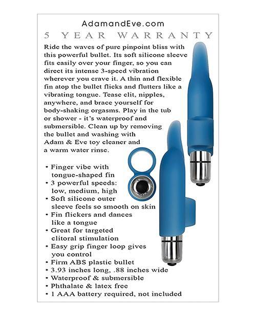 Adam & Eve Dolphin Finger Vibe - Blue - Bossy Pearl