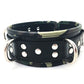 Sensual Sin Leather Five Ring Collar - Camo Piping - Bossy Pearl
