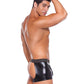 Zeus Wet Look Chaps W-thong Black O-s - Bossy Pearl