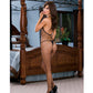 Diamond Net Halter Open Crotch Bodystocking (thong Not Included) Black  O-s - Bossy Pearl