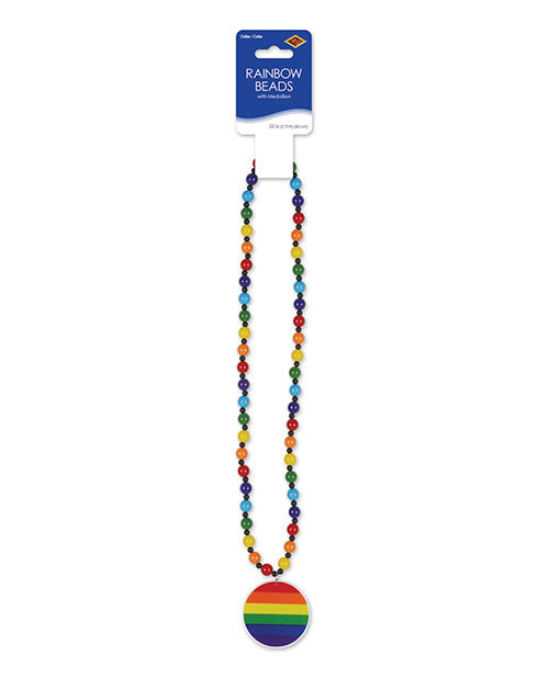 Pride Beads W-medallion - Rainbow - Bossy Pearl