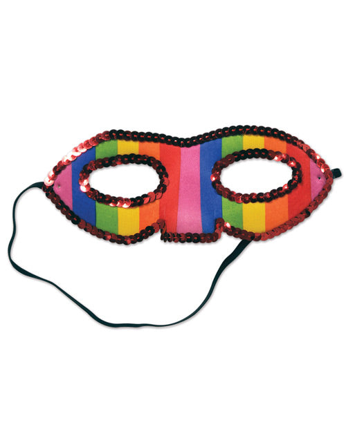 Sequined Rainbow Half Mask - Bossy Pearl