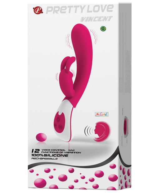 Pretty Love Vincent Voice Controlled Rechargeable Rabbit 12 Function - Pink - Bossy Pearl
