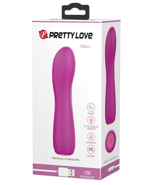 Pretty Love Adam Mini Vibe 12 Function - Fuchsia - Bossy Pearl