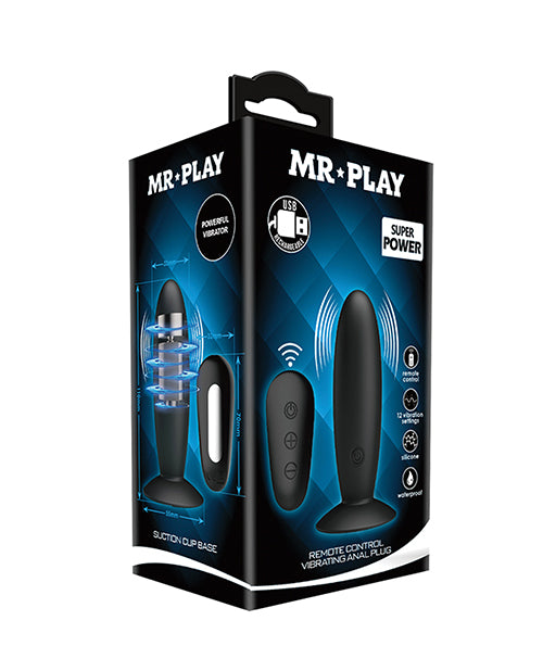 Mr.play Remote Control Vibrating Plug - Black - Bossy Pearl